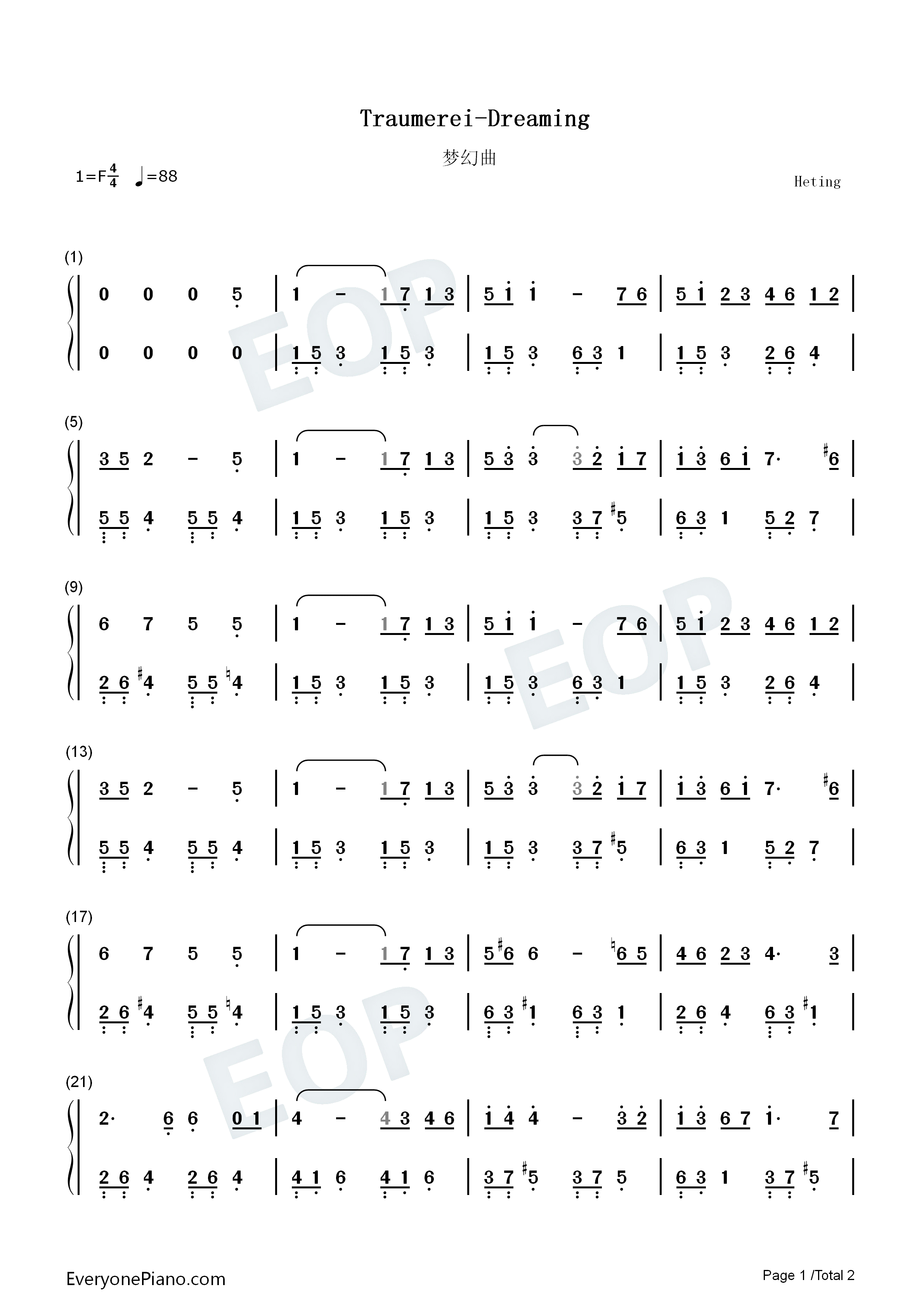 舒曼梦幻曲吉他曲谱_舒曼梦幻曲曲谱(3)