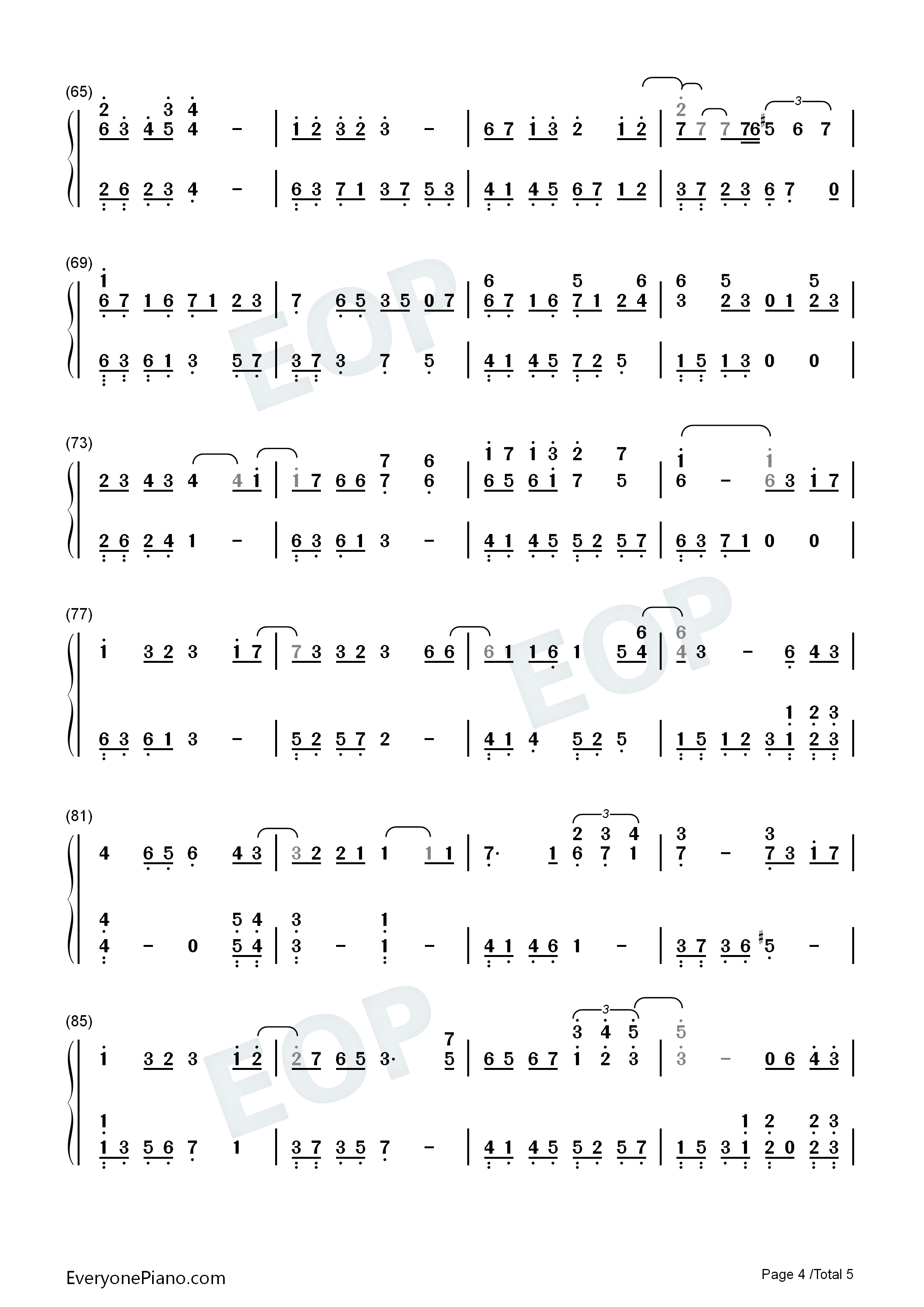 昙花一现雨及时 三千鸦杀主题曲双手简谱预览4 钢琴谱文件 五线谱 双手简谱 数字谱 Midi Pdf 免费下载